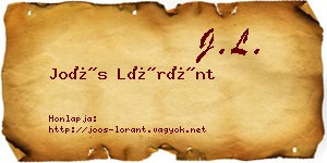 Joós Lóránt névjegykártya