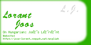 lorant joos business card